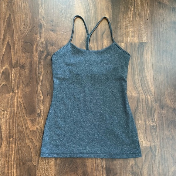 Lululemon Power Pose Tank *Light Support For A/B Cup Heathered Black Size 6 - Picture 1 of 4
